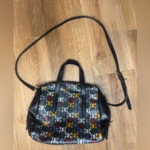 Fossil Sydney Satchel MultiColor purse with Crossbody strap black
